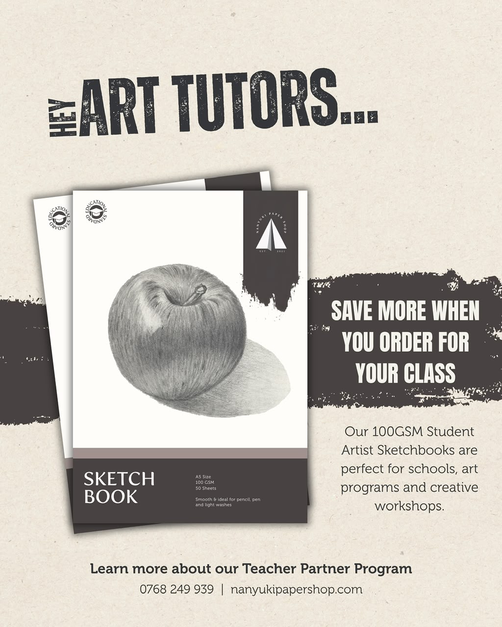 100GSM Student Artist Sketchbook- a5 Size